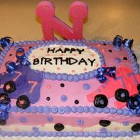 Roller Skating Cake chocolate/strawberry marble cake with butter cream frosting and fondant accents