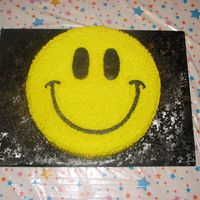 Smiley Face Birthday 2 layer 10 in round butter cream cake
