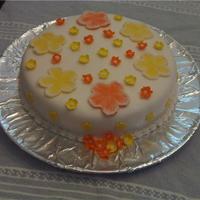 Just For Fun. Same WASC recipe, Had to frost. Fondant Icing and flowers. Brushed with buttercream.