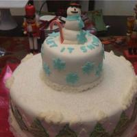 Let It Snow, Let It Snow, Let It Snow...... Red Velvet, cream cheese filling and frosting. Covered in Fondant, fondant accents and sugar crystals. Lots of fun.