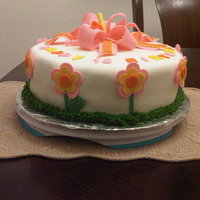 15Th Bd-For Dayday Strawberry Cake, 10X4, One layer strawberry filling, One layer Choc mousse filling, Straw Buttercream Icing, covered in Fondant, Fondant...