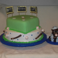 Cub's First Birthday For a first birthday boy. Fondant covered diamond, sugar lights, buttercream, fondant decorations.
