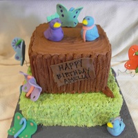 Birds And Butterflies 1St Birthday I had a tough time with this one because they wanted chocolate buttercream but I think it came out okay. Tree was done with a star tip and...