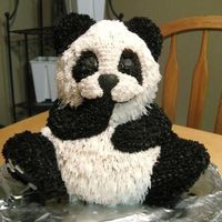 3D Panda Bear 3D Panda Bear using Wilton 3D Bear pan. I used grass tip 233 for white fur except the muzzle and between eyes I used star tip. I used star...