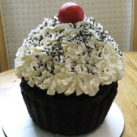 Giant Cupcake Cake Giant cupcake cake w/fondant cherry