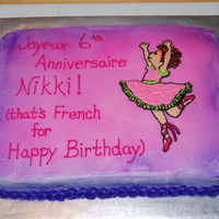 Fancy Nancy Birthday Airbrush pink and purple. Buttercream icing used for decorating.