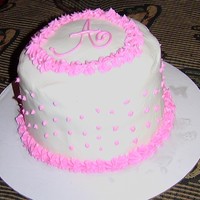 Mini Monogramed Cake This is a 6" chocolate cake with buttercream. It didn't come out as smooth as i would have liked... I couldn't find my...