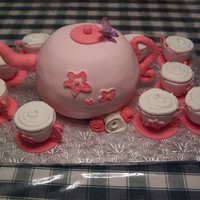 Tea Time! I made this cake for my friends little girl. She had a princes tea party. Sooo Cute!