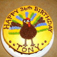 Turkey Thanksgiving Birthday Cake 