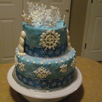 Winter Ice And Snowflake Cake 