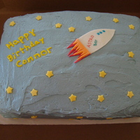 Space Cake Lemon cake with buttercream.