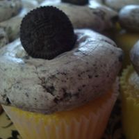 Vanilla Cupcakes With Oreo Buttercream Made with Indydebi's Crisco-Based Buttercream Icing as the base.