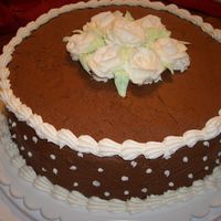 Choc With White Roses And Dots 