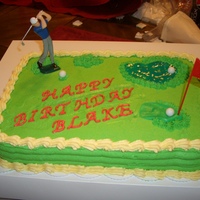 Golf Cake The recipient of this cake is supposedly a bad golfer so we have placed a golf ball in the pond.. haha!