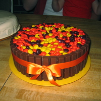 Kit Kat Birthday Cake I got this idea from many of you. Thanks!! My daughter and everybody else LOVED it!! Super simple and what a hit!!