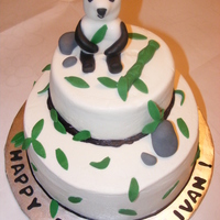 Panda Love Buttercream iced with fondant details; vanilla cake with dulce de leche filling - yum yum...