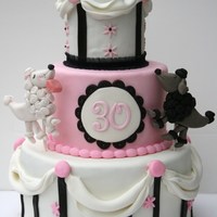 French Poodle Cake Made for a girl who LOVES her poodles!!!