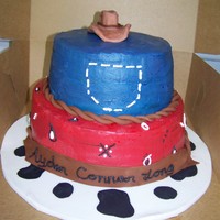 Baby Buckaroo Shower Cake This cake was my first baby shower cake to make for a customer. Was a Labor of Love, definitely. Cake slide layers when transporting even...