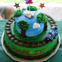 Thomas Train And Friends Cake I made this cake for my son's 2nd birthday. All buttercream with cream cheese filling.