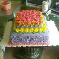 Birthday Cake For A Friend I made this for my friends bday. She loves roses so i made her this :)