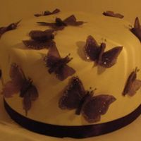 Purple Butterflies This was a single cake for a cookout.