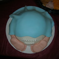 Baby Butt Cake This was my first baby butt cake. I know it's pretty plain but it was well received. I baked the cake in a Pyrex glass bowl and torted...