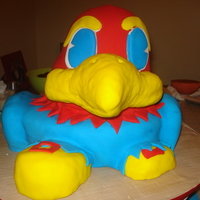 Jayhawk This is a chocolate cake with cookies n' cream filling. The top most layer is strawberry however and everything is covered in fondant...