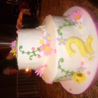 2Nd Birthday Flowers Gumpaste flowers, some royal, buttercream.