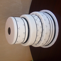 Black And White Swiss Dot 12-10-8 with 1/8" satin ribbon