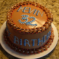 Double Chocolate Round For my brother's birthday- chocolate cake with chocolate SMBC.