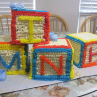 Baby Blocks This was my first Baby Blocks. No fondant. It was a challenge. It's not perfect, but I think it's well made. (: