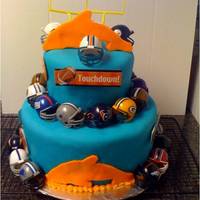 Fantasy Football Draft Cake This cake was done for our fantasy football draft party. Two tiered cake done with fondant over buttercream. The colors were used for the...