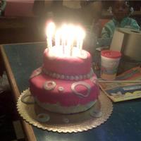 Second Fondant Dcake This is my second attempt at decorating with fondant. My niece wanted a pink, white and silver cake and this is what I came up with. the...