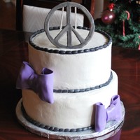 Peace Birthday Cake This was for my daughters birthday. Bottom is 2 10 inch yellow butter, top is 2 8 inch chocolate covered in buttercream. These are the...