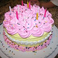 Wilton Cake My daughter was flipping through a class book and found this one for her birthday. This is the first cake that I did. She loved it! 8 inch...