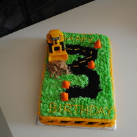 Cake Under Construction Inspired from many cakes here. For a 3rd b-day party.