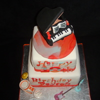 Peyton's 10Th Birthday This young lady actually made a sketch of each instrument she wanted on her cake and what color!! She wanted orange drums, red guitar,...