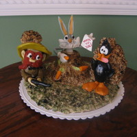 Bugs Bunny,daffy Duck And Yeosemite Sam our version of bugs bunny and friends made of 50/50 and board is rkt