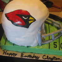 Arizona Cardinals Helmet Birthday cake for a child.