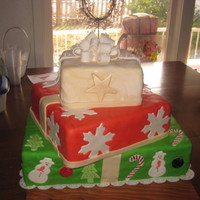 Christmas Box Cake This was actually for a Wedding that was Christmas Themed.