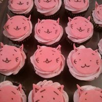 Pink Kitties Chocolate Cake, Raspberry Buttercream and CUTE kitties on top!