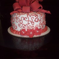 Red Scroll Cake Small Red scroll cake done for a couple celebrating their one year anniversary Lemon cake with fresh raspberry and buttercream filling