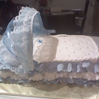 Baby Bassinet Made this for a baby shower. Chocolate cake and almond buttercream