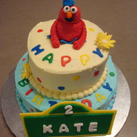 Elmo Birthday Cake Elmo Birthday Cake. Buttercream with Fondant sign and Elmo