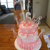 Sweet 16 Princess Thee Cake My best friend asked me to make her Sweet 16 cake for her Princess Theme party :)