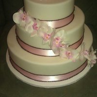 Round Wedding Cake A cake for my friend's wedding. She found the picture online and brought it to me. Not sure who the original artist is.