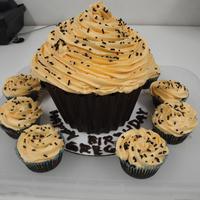 Giant Cupcake Chocolate cake with mango flavored buttercream. I molded the base with chocolate candy melts.