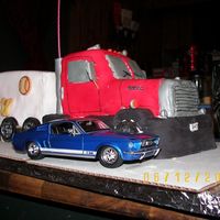 Autocar Diesel This was made for my Dad's B-day. It was a replica of a semi that he used to drive.The Truck is made of Rice Cereal Treats, as is the...