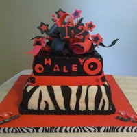 Hot Pink Zebra Cake Hot pink Zebra cake with BC and fondant decorations!