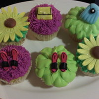 Purses,shoes And Flower Cupcakes BC with fondant decorations!